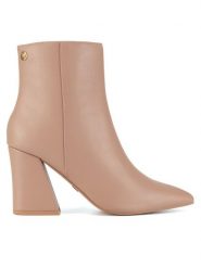 Nine West Botki WFA2869-1 Beżowy. Brązowe botki Nine West, bez wzorów, ze skóry, bez obcasa, na słupku, bez zapięcia. Za 279.99 zł.
