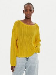 Sisley Sweter 17Q3M104X Żółty Regular Fit. Żółte swetry Sisley, m, bez wzorów, z wiskozy, bez ramiączek. Za 159.99 zł.