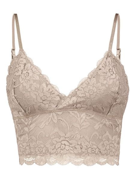 Sublevel Top w kolorze beżowym rozmiar: M. Brązowe topy Sublevel, m, bez wzorów, z koronki, bez kołnierzyka, bez ramiączek. Za 86.95 zł.