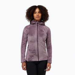 Bluza polarowa damska Jack Wolfskin Rotwand Hooded Fz. Fioletowe bluzy Jack Wolfskin, bez wzorów, z polaru, bez kaptura. Za 389.99 zł.