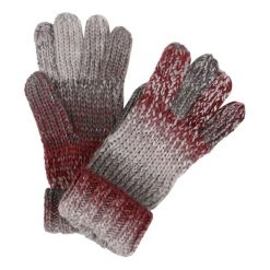 Damskie Rękawiczki Dzianinowe Frosty Gloves VI. Czerwone rękawiczki Regatta, bez wzorów, z dzianiny, sportowe. Za 41.99 zł.