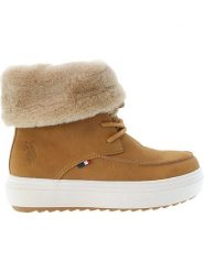 U.S. Polo Assn. Botki zimowe w kolorze jasnobrązowym rozmiar: 37. Brązowe botki U.S. Polo Assn., na zimę, bez wzorów, bez obcasa, na platformie, bez zapięcia. Za 186.63 zł.
