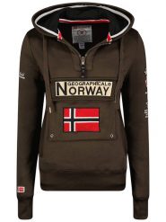Geographical Norway Bluza "Gymclass" w kolorze ciemnobrązowym rozmiar: S. Brązowe bluzy Geographical Norway, s, bez wzorów, z kapturem. Za 127.35 zł.