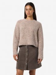 Noisy may Sweter w kolorze beżowym rozmiar: M. Brązowe swetry Noisy may, m, bez wzorów, ze splotem, bez ramiączek. Za 145.26 zł.