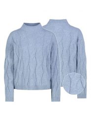 Eight2Nine Sweter w kolorze błękitnym rozmiar: L. Niebieskie swetry Eight2Nine, l, bez wzorów, ze splotem, bez ramiączek. Za 149.95 zł.