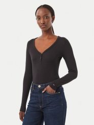 Tommy Jeans Bluzka DW0DW23259 Czarny Slim Fit. Czarne bluzki Tommy Jeans, s, bez wzorów, z jeansu, bez kołnierzyka, bez ramiączek. Za 189.99 zł.