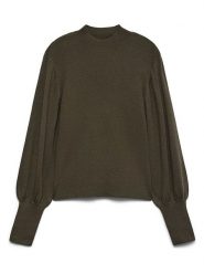 Vero Moda Sweter w kolorze khaki rozmiar: L. Brązowe swetry Vero Moda, l, bez wzorów, prążkowane, bez ramiączek. Za 129.95 zł.