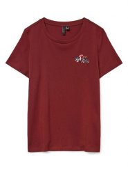 Vero Moda Koszulka w kolorze czerwonym rozmiar: XS. Czerwone bluzki Vero Moda, xs, bez wzorów, z bawełny, bez kołnierzyka, bez ramiączek. Za 48.39 zł.