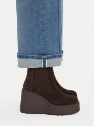 Badura Botki C-JANE-HY60195-7 Brązowy. Brązowe botki Badura, bez wzorów, ze skóry, bez obcasa, na koturnie, bez zapięcia. Za 279.99 zł.