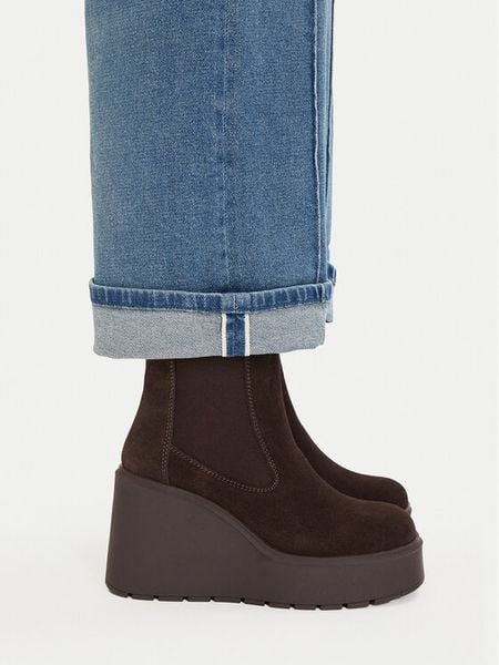 Badura Botki C-JANE-HY60195-7 Brązowy. Brązowe botki Badura, bez wzorów, ze skóry, bez obcasa, na koturnie, bez zapięcia. Za 279.99 zł.