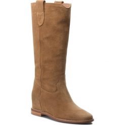 Kozaki TWINSET - Stivale CA8TCA Cookie 00653. Brązowe kozaki Twinset, ze skóry, bez obcasa, na obcasie, bez zapięcia. W wyprzedaży za 869.00 zł.