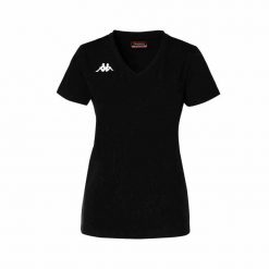 Damski jersey Kappa Brizza. Czarne koszulki sportowe Kappa, bez wzorów, z dżerseju, bez ramiączek, do piłki nożnej. Za 93.65 zł.