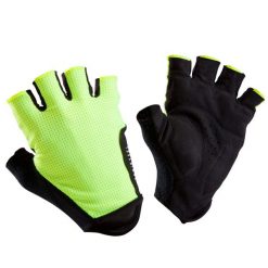 Rękawiczki rowerowe szosowe Van Rysel 500. Zielone rękawiczki VAN RYSEL, bez wzorów, z materiału, sportowe. Za 44.99 zł.