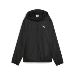 Damska wiatrówka o standardowym kroju Essentials PUMA Black. Czarne kurtki sportowe Puma, s, bez wzorów, z gumy, bez kaptura, do biegania. Za 249.00 zł.