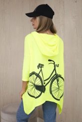 Bluza z nadrukiem roweru żółty neon. Żółte bluzy KESI, l, bez wzorów, z bawełny, z kapturem. Za 218.51 zł.
