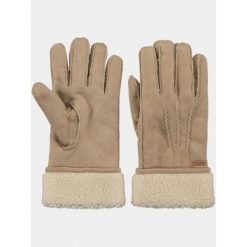 Rękawiczki Damskie Barts Yokam. Brązowe rękawiczki Barts, bez wzorów, z materiału, eleganckie. Za 229.00 zł.