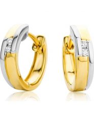 Revoni Złote kolczyki-kreole z diamentami rozmiar: onesize. Żółte kolczyki Revoni, z diamentem, złote. Za 2,057.99 zł.