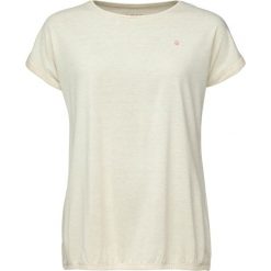 Damska koszulka LOAP Buda M — lekka, z nitką Lurex. Białe bluzki ZSPORT, m, bez wzorów, bez kołnierzyka, bez ramiączek. Za 147.99 zł.