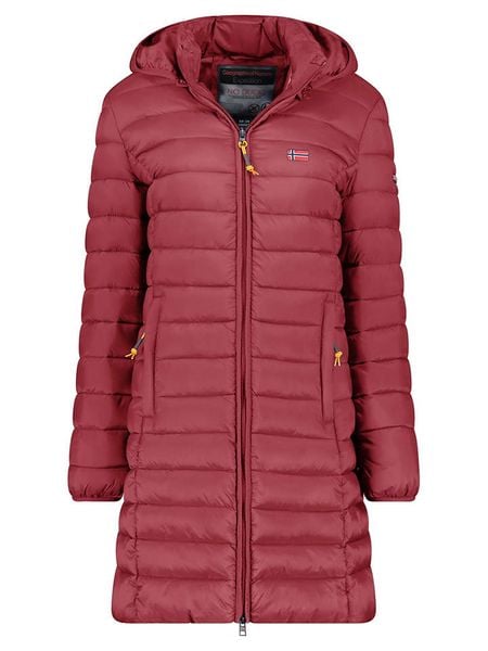 Geographical Norway Płaszcz pikowany "Atikolor" w kolorze bordowym rozmiar: M. Czerwone płaszcze Geographical Norway, m, bez wzorów, bez kaptura. Za 174.84 zł.