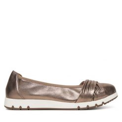 Baleriny Caprice. Brązowe baleriny Caprice, bez wzorów, bez obcasa. Za 329.99 zł.