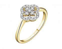 Pierścionek z żółtego złota z brylantami - 0,29 ct - próba 585. Żółte pierścionki Apart, z brylantem, złote. Za 3,890.00 zł.