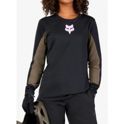 Bluza rowerowa damska Fox Defend LS Jersey Park. Czarne bluzy FOX, bez wzorów, z jersey, bez kaptura. Za 293.99 zł.
