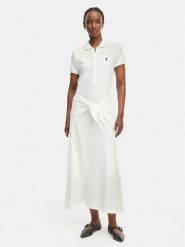 Polo Ralph Lauren Sukienka codzienna 211A12906001 Biały Regular Fit. Białe sukienki Polo Ralph Lauren, na co dzień, s, bez wzorów, z bawełny, bez kołnierzyka, bez ramiączek, proste. Za 989.99 zł.