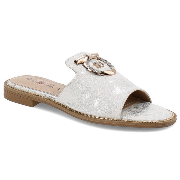 Białe Klapki S.Barski Stylowe Obuwie Damskie. Białe klapki S.BARSKI, bez wzorów, ze skóry ekologicznej, bez obcasa. Za 109.00 zł.