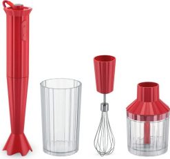 Blender ręczny Plissé czerwony z akcesoriami 4 el. Blendery Alessi. Za 667.00 zł.
