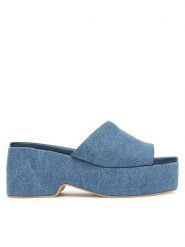 Pollini Klapki SA28248I0MTQ0707 Niebieski. Niebieskie klapki Pollini, bez wzorów, z materiału, bez obcasa. Za 1,119.00 zł.