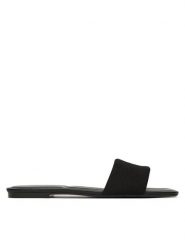 Calvin Klein Klapki Square Flat Sndl Canvas Hw HW0HW03129 Czarny. Czarne klapki Calvin Klein, bez wzorów, z materiału, bez obcasa. Za 329.99 zł.