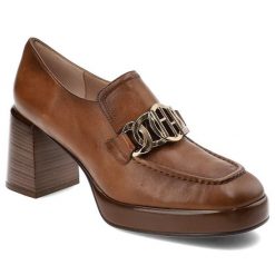 Brązowe Półbuty Hispanitas Damskie Eleganckie Obuwie. Brązowe czółenka Hispanitas, bez wzorów, ze skóry, bez obcasa, na obcasie, bez zapięcia. Za 509.00 zł.