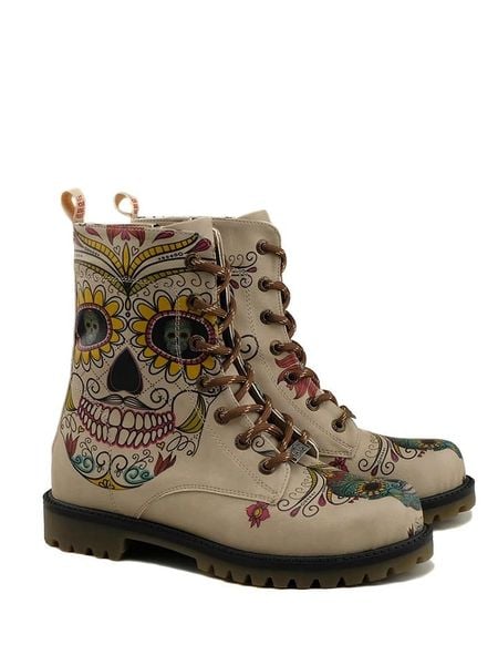 Goby Botki w kolorze beżowym ze wzorem rozmiar: 39. Brązowe botki Goby, bez wzorów, z materiału, z okrągłym noskiem, bez obcasa, bez zapięcia. Za 253.54 zł.