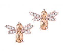 Kolczyki srebrne z cyrkoniami - pszczółki. Szare kolczyki Apart, z cyrkonią, pozłacane. Za 154.00 zł.