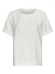 MOSS COPENHAGEN Koszulka "Basina Amabella" w kolorze białym rozmiar: L/XL. Białe bluzki Moss Copenhagen, l, bez wzorów, bez kołnierzyka, bez ramiączek. Za 95.95 zł.