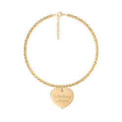 Bransoletka Hearts z pozłacanym sercem z grawerunkiem Ukochanej Mamie. Bransoletki Lilou, pozłacane. Za 238.00 zł.