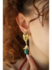 L'Atelier de Gaia Pozłacane kolczyki z warasytami rozmiar: onesize. Zielone kolczyki L'Atelier de Gaia, pozłacane. Za 96.14 zł.