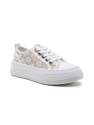 Foreverfolie Sneakersy w kolorze kremowym rozmiar: 37. Brązowe trampki Foreverfolie, bez wzorów, bez zapięcia. Za 113.90 zł.