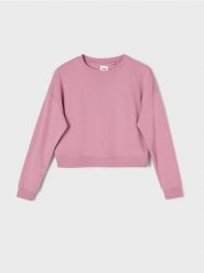 Krótka bluza crewneck - różowy. Czerwone bluzy Sinsay, l, bez wzorów, bez kaptura. W wyprzedaży za 17.99 zł.