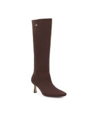 Nine West Kozaki MAIDA ZL23003-2CC Brązowy. Brązowe kozaki Nine West, z materiału, bez obcasa, na szpilce, bez zapięcia. Za 329.99 zł.
