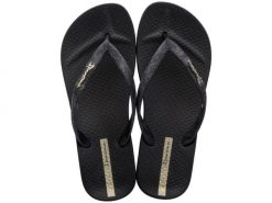 Klapki Ipanema Anat Lolita Fem Damskie. Czarne klapki Ipanema, bez wzorów, z gumy, bez obcasa. Za 73.99 zł.