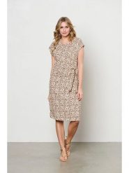 &Co Woman Sukienka "Lizzy" w kolorze beżowo-jasnobrązowym rozmiar: XXL. Brązowe sukienki &Co Woman, na co dzień, xxl, bez wzorów, bez kołnierzyka, bez ramiączek, midi, proste. Za 166.88 zł.