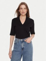 United Colors Of Benetton Bluzka 3GA2D400U Czarny Slim Fit. Czarne bluzki United Colors of Benetton, l, bez wzorów, z bawełny, bez kołnierzyka, bez ramiączek. Za 99.99 zł.