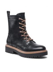 Jenny Fairy Trzewiki WS5896-04 Czarny. Czarne botki Jenny Fairy, bez wzorów, ze skóry, bez obcasa, na płaskiej podeszwie, bez zapięcia. Za 143.99 zł.