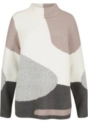 Sweter. Szare swetry bonprix, bez wzorów, bez ramiączek. Za 132.99 zł.