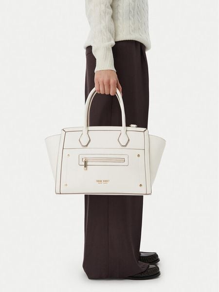 Nine West Torebka CEO-NW-M-002-10 Kremowy. Białe torebki klasyczne Nine West, bez wzorów, ze skóry, bez dodatków. Za 249.99 zł.