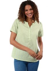 WITT WEIDEN Bluzka w kolorze jasnozielono-białym rozmiar: 46. Zielone bluzki WITT WEIDEN, bez wzorów, z bawełny, bez kołnierzyka, bez ramiączek. Za 56.99 zł.