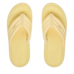 Japonki Roxy. Żółte klapki Roxy, bez wzorów, bez obcasa. Za 129.99 zł.