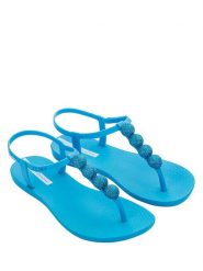 Ipanema Sandały w kolorze niebieskim rozmiar: 38. Niebieskie sandały Ipanema, bez wzorów, z otwartym noskiem, bez obcasa, na koturnie, bez zapięcia. Za 66.16 zł.