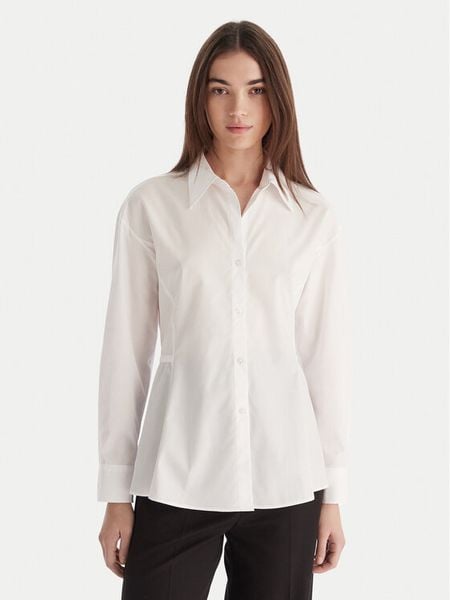 HUGO Koszula Etnaa 50548428 Biały Regular Fit. Białe koszule Hugo, bez wzorów, z bawełny, biznesowe, bez kołnierzyka, bez ramiączek. Za 669.99 zł.